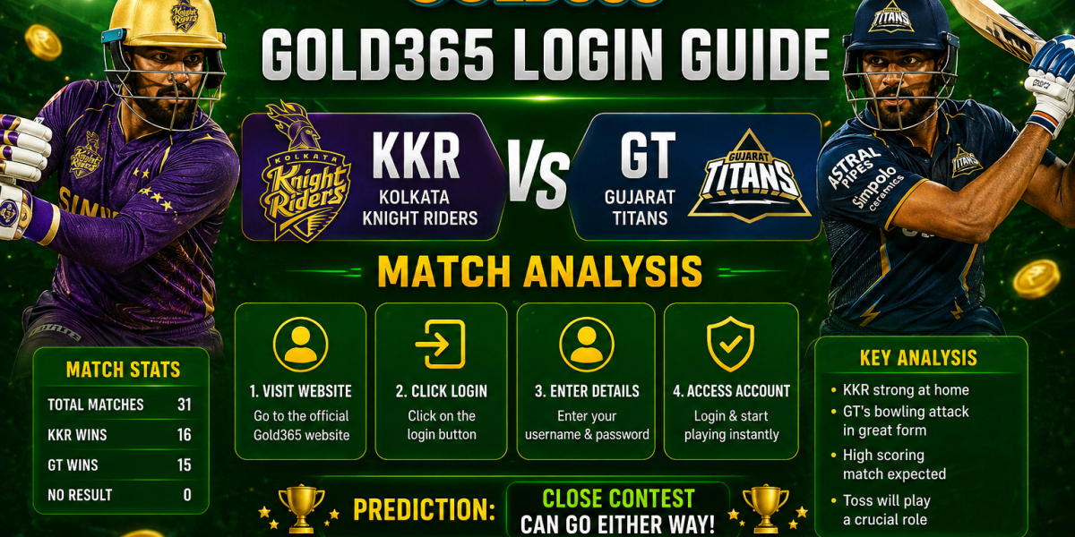 Gold365 Login Guide with KKR vs GT Match Analysis