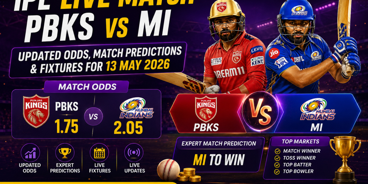 IPL Live Match PBKS vs MI Updated Odds, Match Predictions & Fixtures for 13 May
